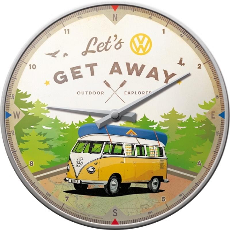 Nostalgic Art VW Bulli Lets Get Away Wall Clock 30cm 5151092 1