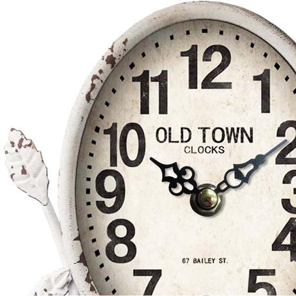 Old Town Antique White Country Table Clock 23cm 11709CLK Top