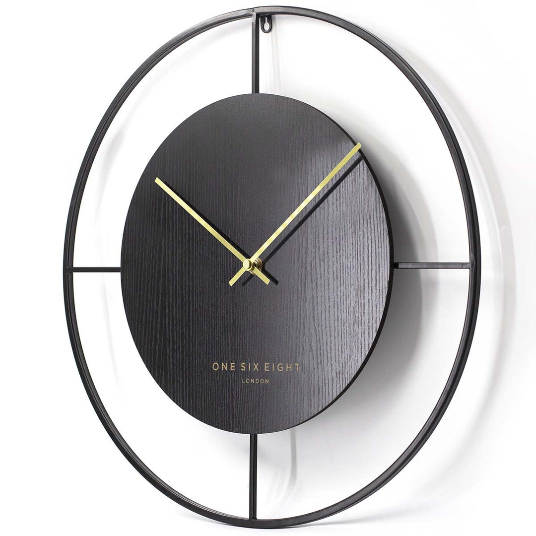 One Six Eight London Addison Metal Wall Clock Black 40cm 23055 1