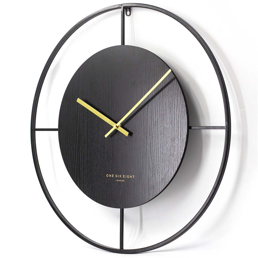 One Six Eight London Addison Metal Wall Clock Black 60cm 23060 1