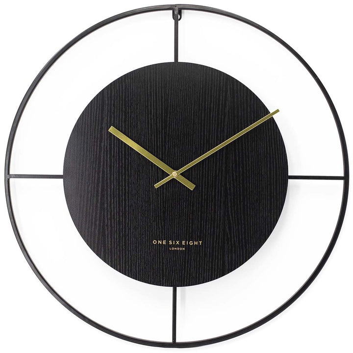 One Six Eight London Addison Metal Wall Clock Black 60cm 23060 2