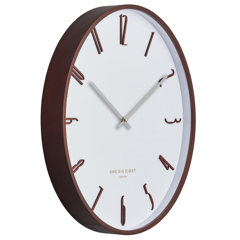 One Six Eight London Archie Wooden Wall Clock White 41cm 24002 2