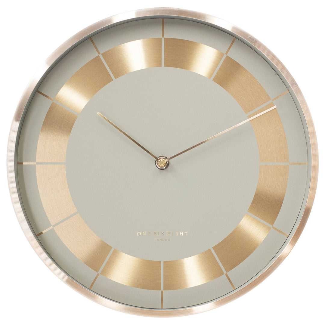 One Six Eight London Arlo Wall Clock Grey Champagne Gold 30cm 23037 1