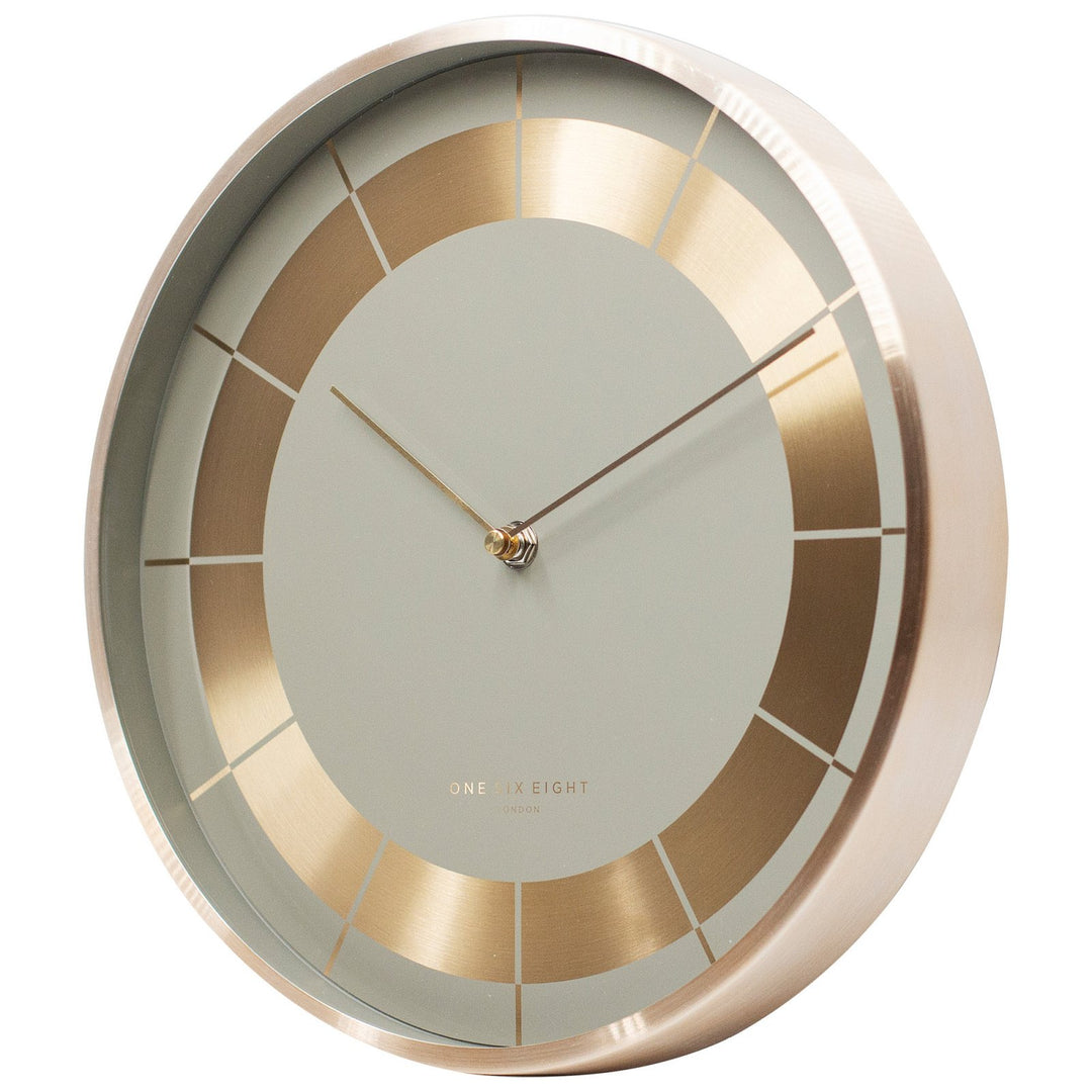 One Six Eight London Arlo Wall Clock Grey Champagne Gold 30cm 23037 2