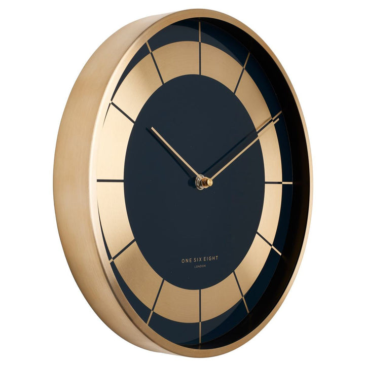 One Six Eight London Arlo Wall Clock Navy Blue Champagne Gold 30cm 23036 2