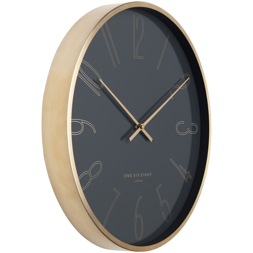 One Six Eight London Astrid Wall Clock Charcoal Grey 40cm 23105 2