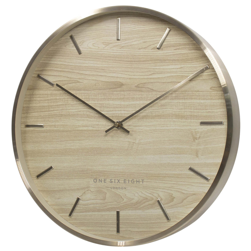 One Six Eight London Avalon Wooden Wall Clock Champagne Gold 40cm 23144 2