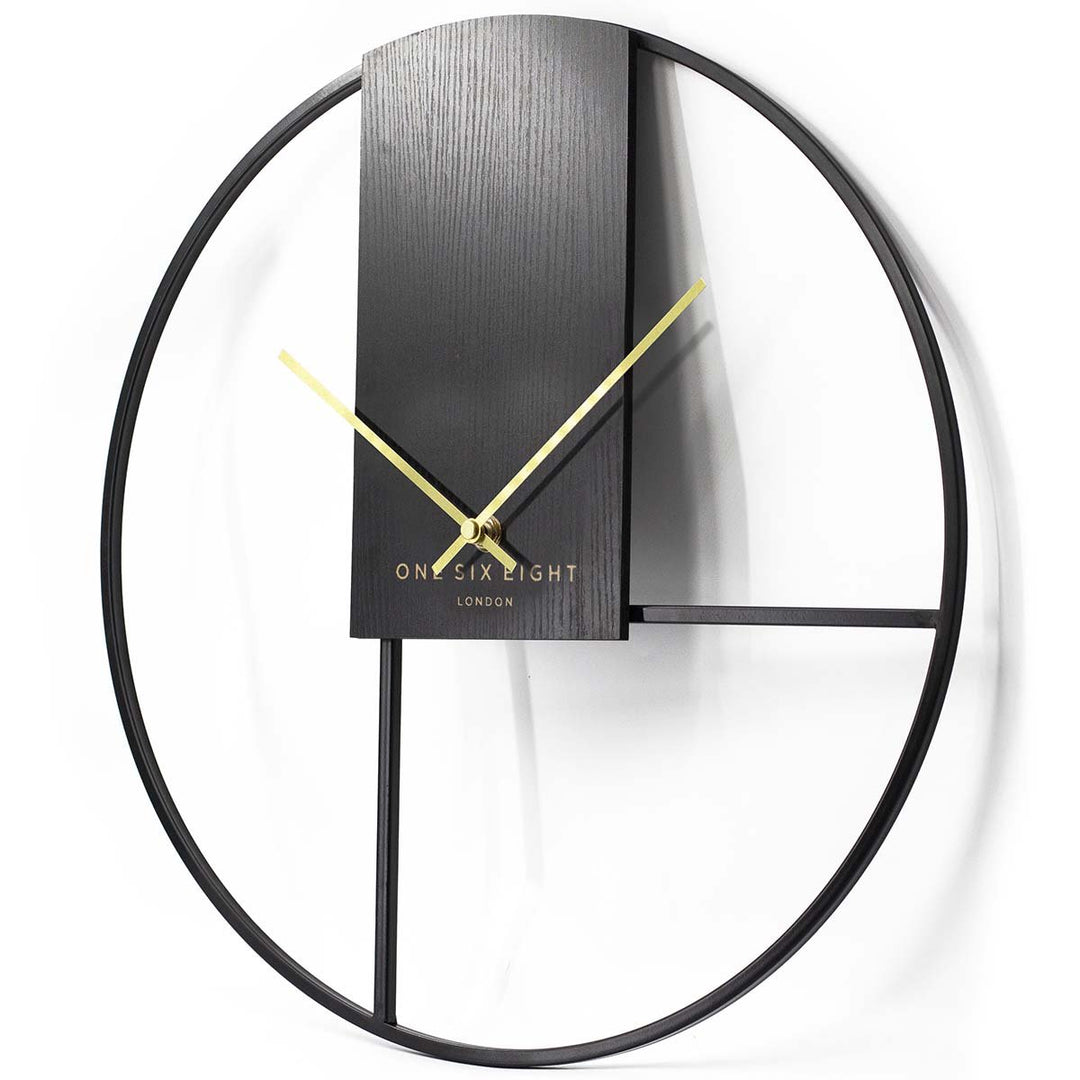 One Six Eight London Elena Modern Minimal Wall Clock Black 40cm 23056 1