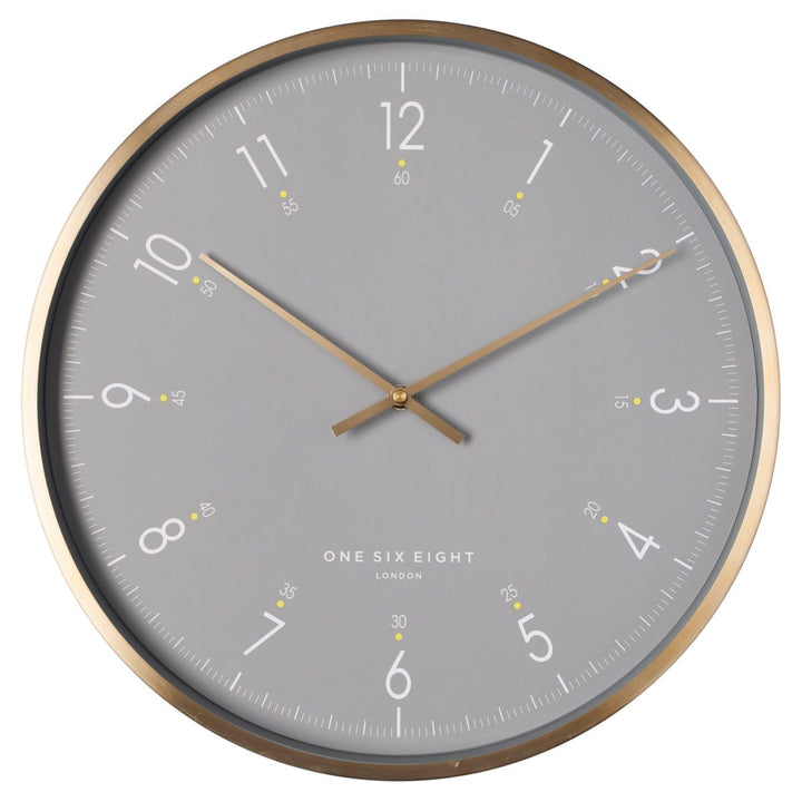 One Six Eight London Elio Metal Wall Clock Grey 40cm 23047 1