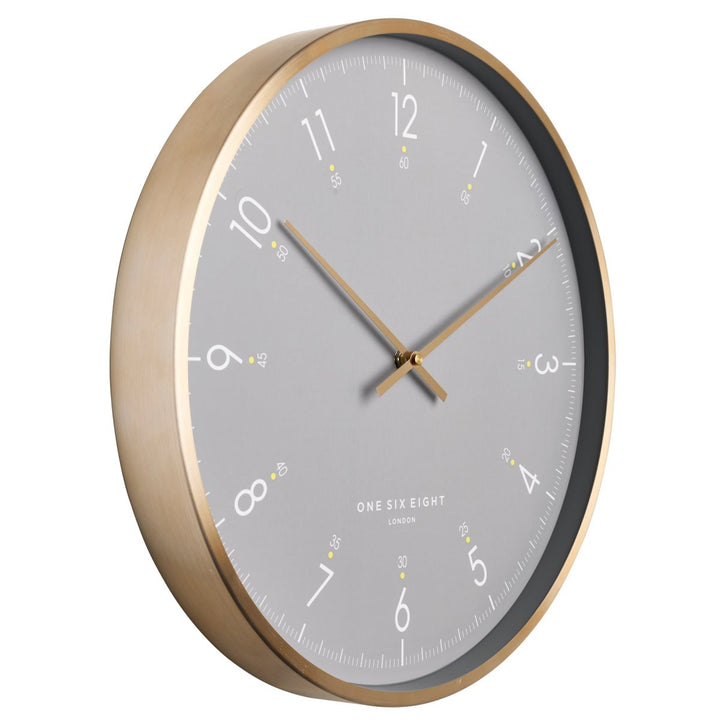 One Six Eight London Elio Metal Wall Clock Grey 40cm 23047 2