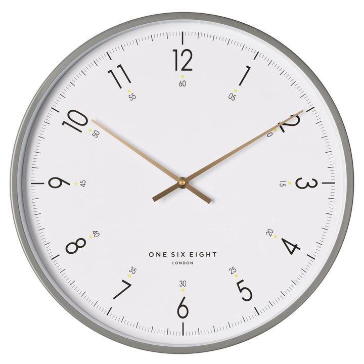One Six Eight London Elio Metal Wall Clock White 40cm 23048 1