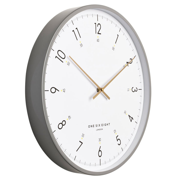 One Six Eight London Elio Metal Wall Clock White 40cm 23048 2