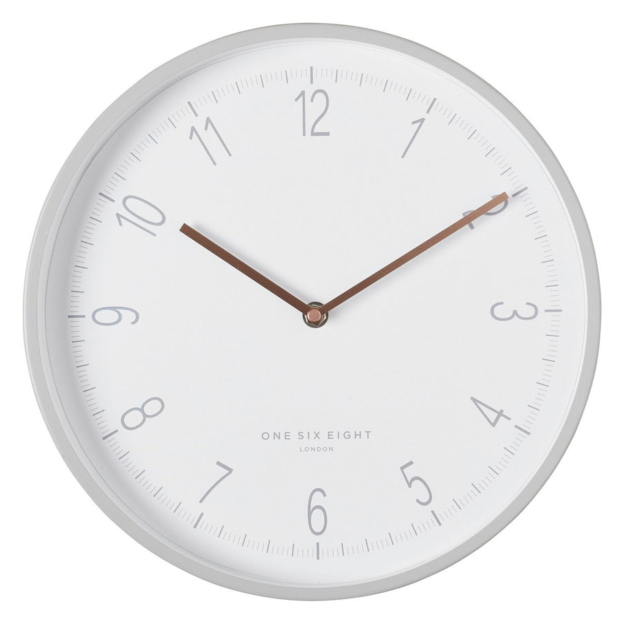 One Six Eight London Eliza Metal Wall Clock Cool Grey 30cm 23013 1