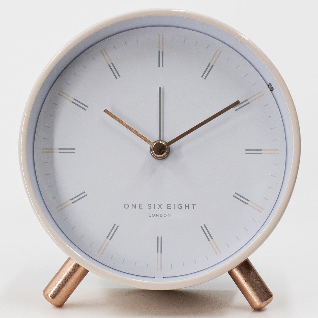 One Six Eight London Ellie Alarm Clock Blush White 11cm 23117 1