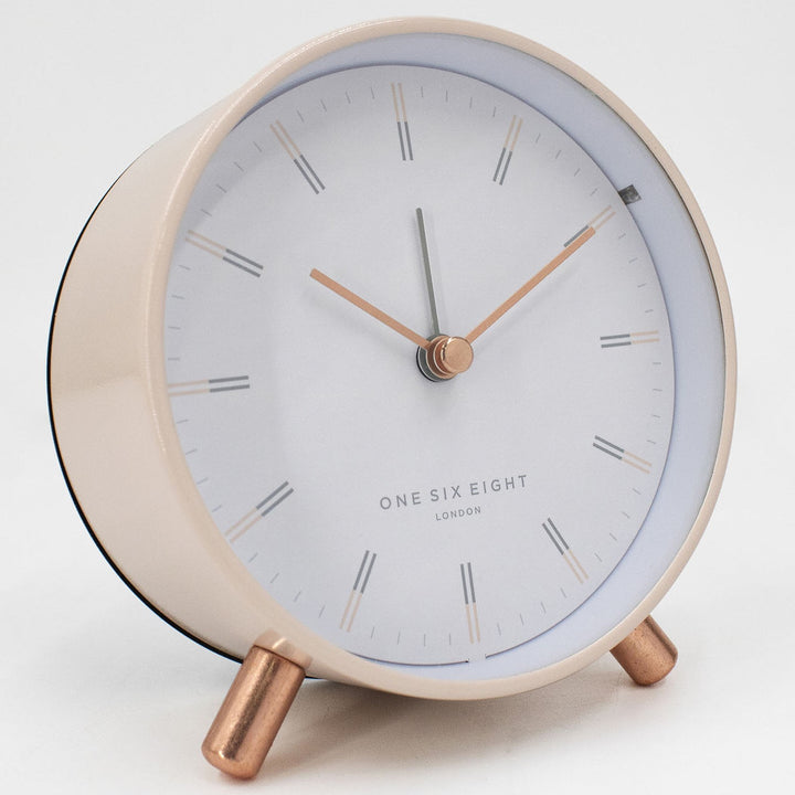 One Six Eight London Ellie Alarm Clock Blush White 11cm 23117 3