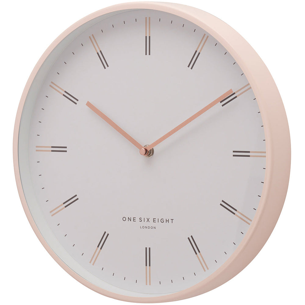 One Six Eight London Ellie Wall Clock Blush 30cm 23160 2