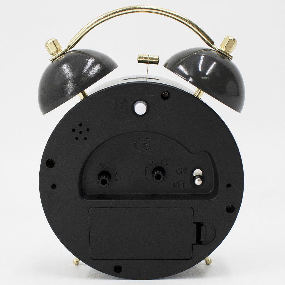 One Six Eight London Elsa Twin Bell Alarm Clock Grey 16cm 23113 2