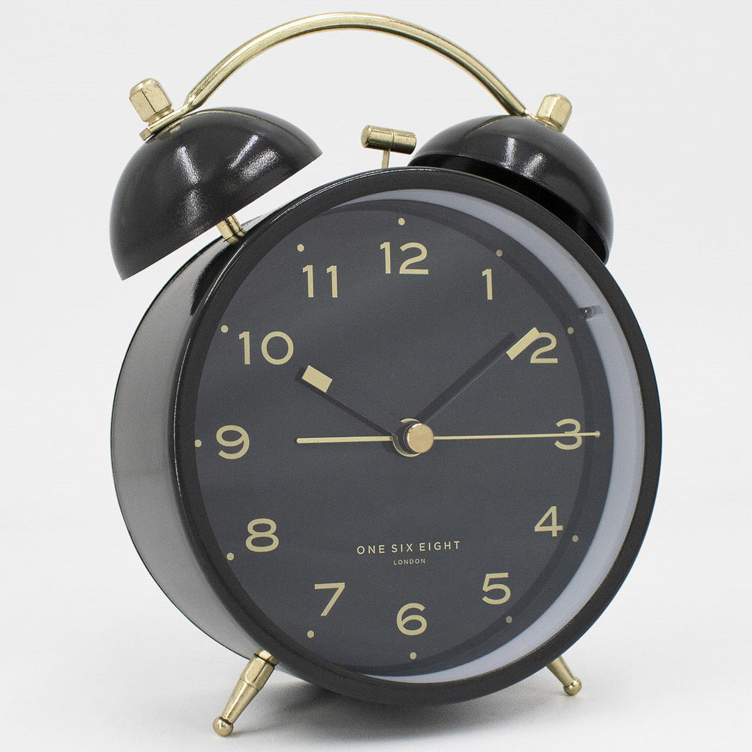 One Six Eight London Elsa Twin Bell Alarm Clock Grey 16cm 23113 3