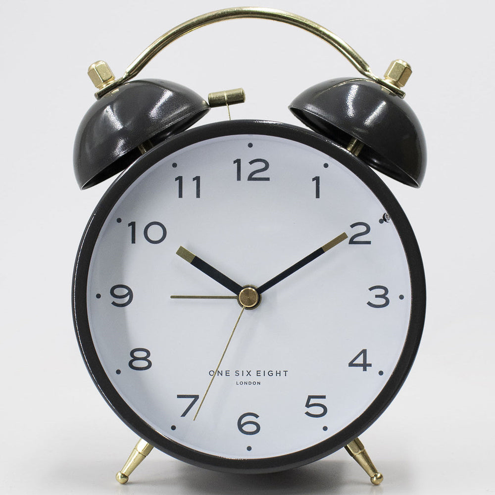 One Six Eight London Elsa Twin Bell Alarm Clock White 16cm 23111 1