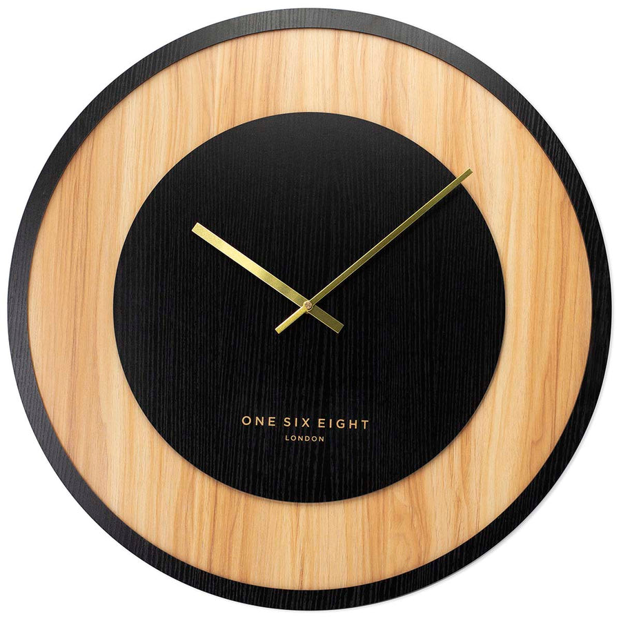 One Six Eight London Emilia Wooden Wall Clock Charcoal Black 60cm 23059 1