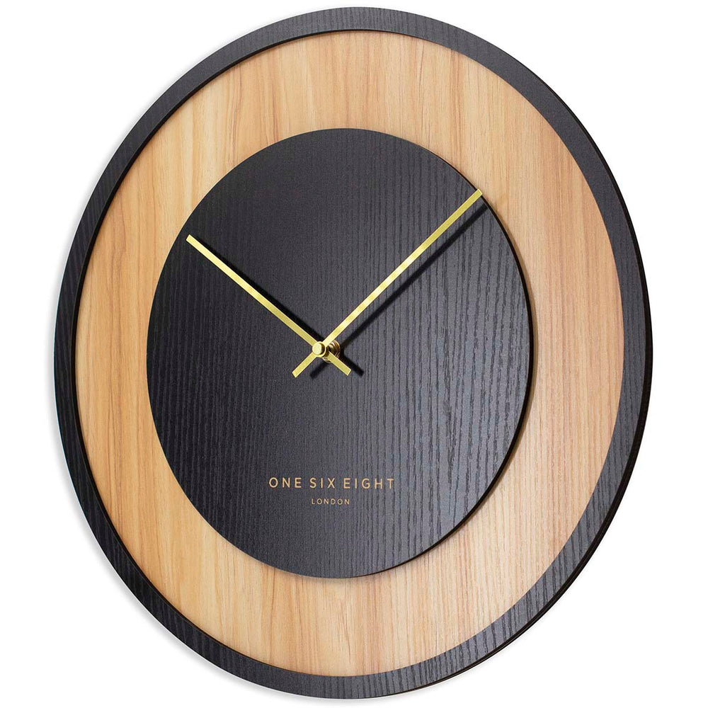 One Six Eight London Emilia Wooden Wall Clock Charcoal Black 40cm 23054 2