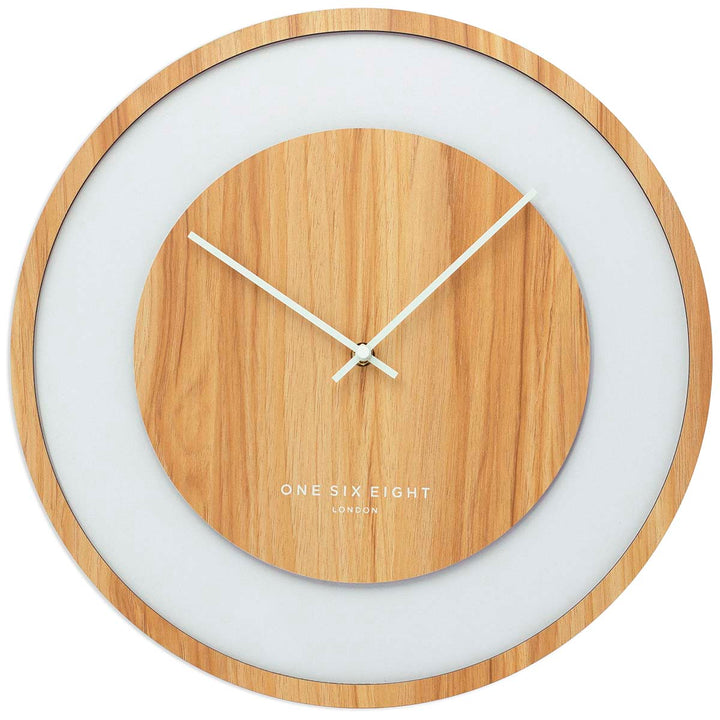 One Six Eight London Emilia Wooden Wall Clock Natural 40cm 23053 1