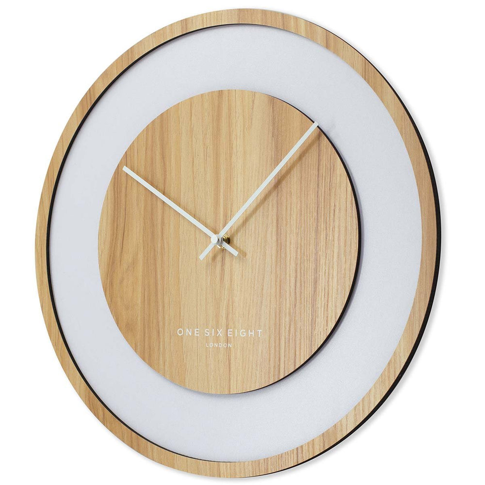 One Six Eight London Emilia Wooden Wall Clock Natural 40cm 23053 2