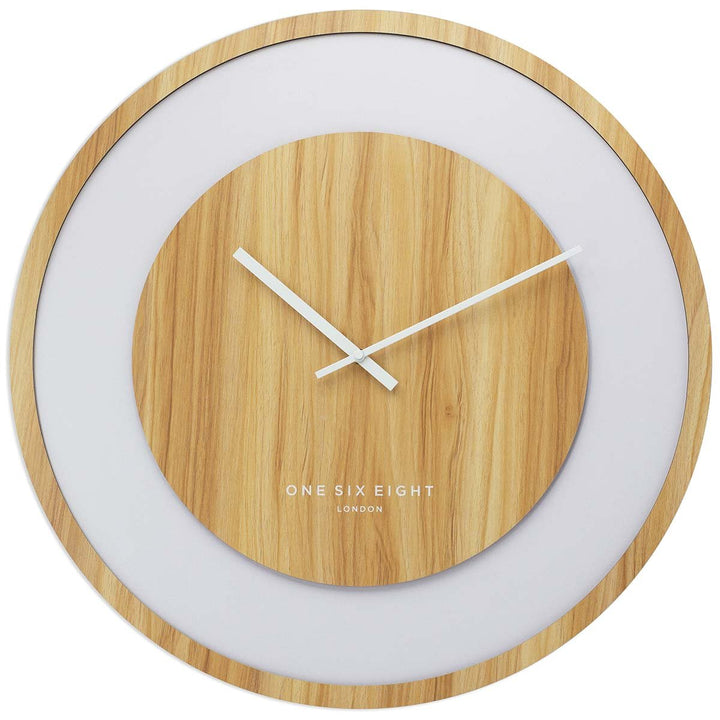 One Six Eight London Emilia Wooden Wall Clock Natural 60cm 23058 1