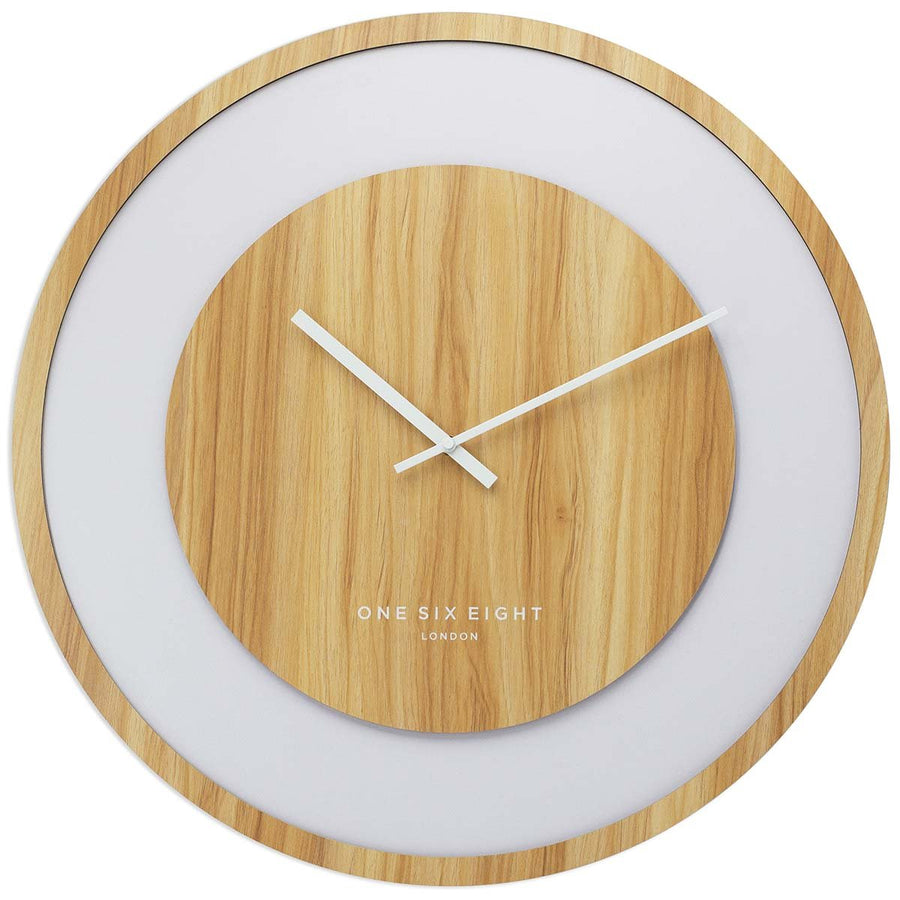 One Six Eight London Emilia Wooden Wall Clock Natural 60cm 23058 1