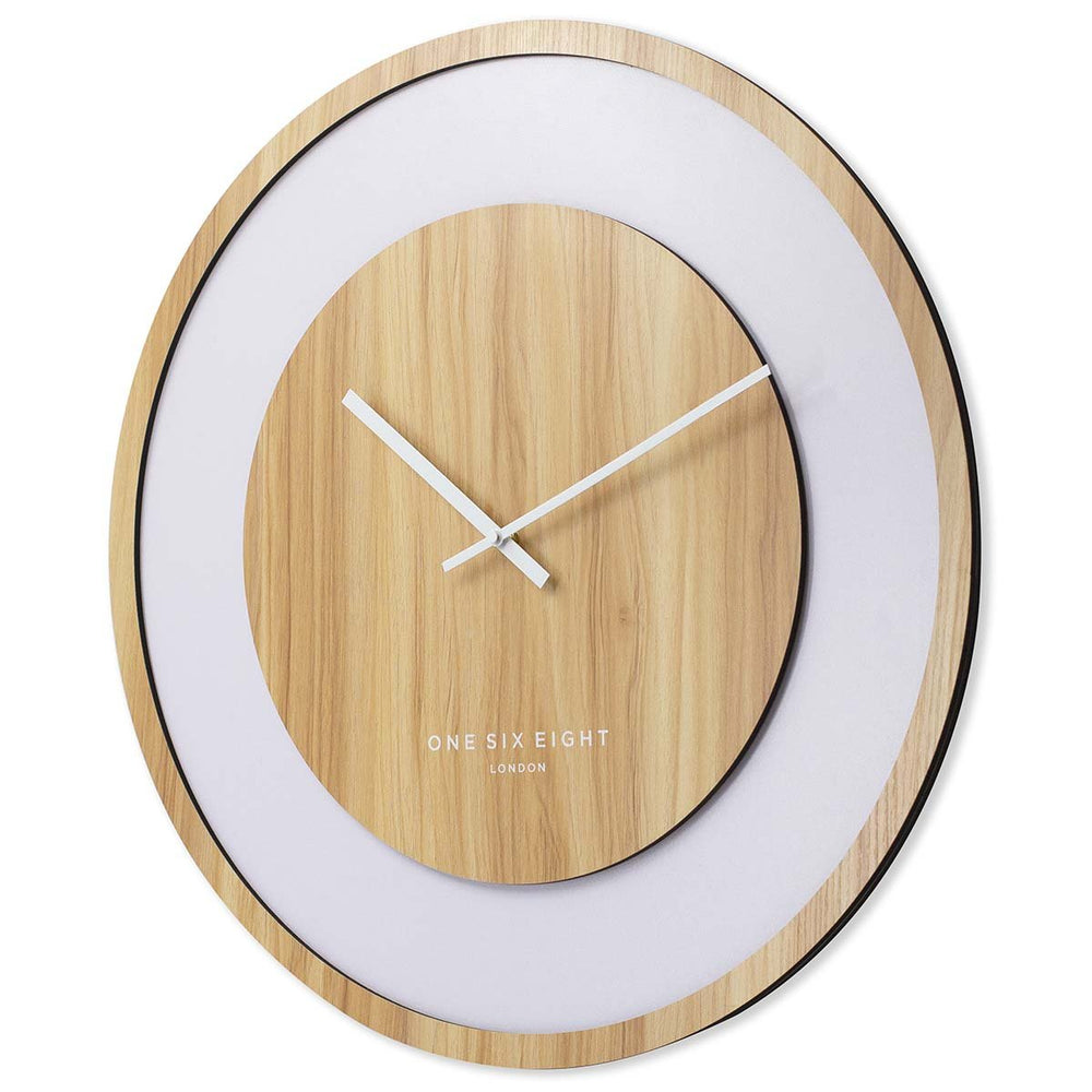 One Six Eight London Emilia Wooden Wall Clock Natural 60cm 23058 2
