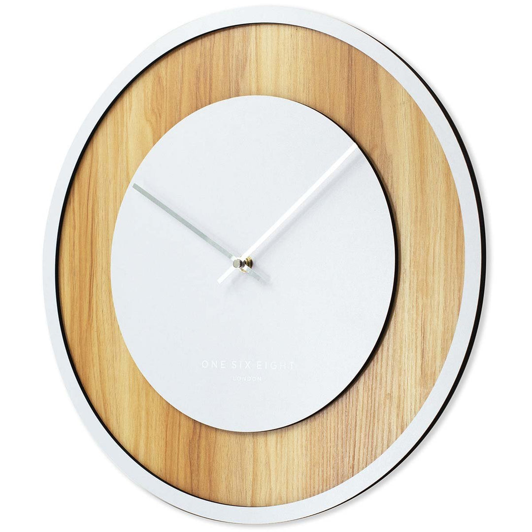 One Six Eight London Emilia Wooden Wall Clock White 40cm 23052 2