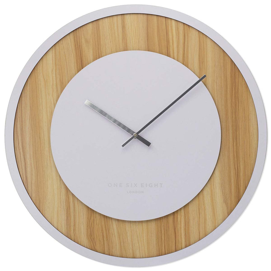 One Six Eight London Emilia Wooden Wall Clock White 60cm 23057 1