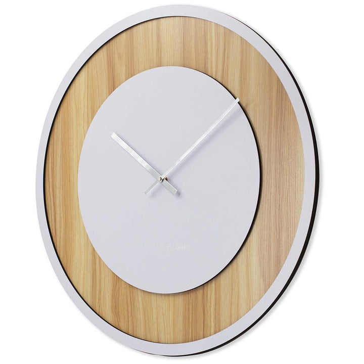 One Six Eight London Emilia Wooden Wall Clock White 60cm 23057 2