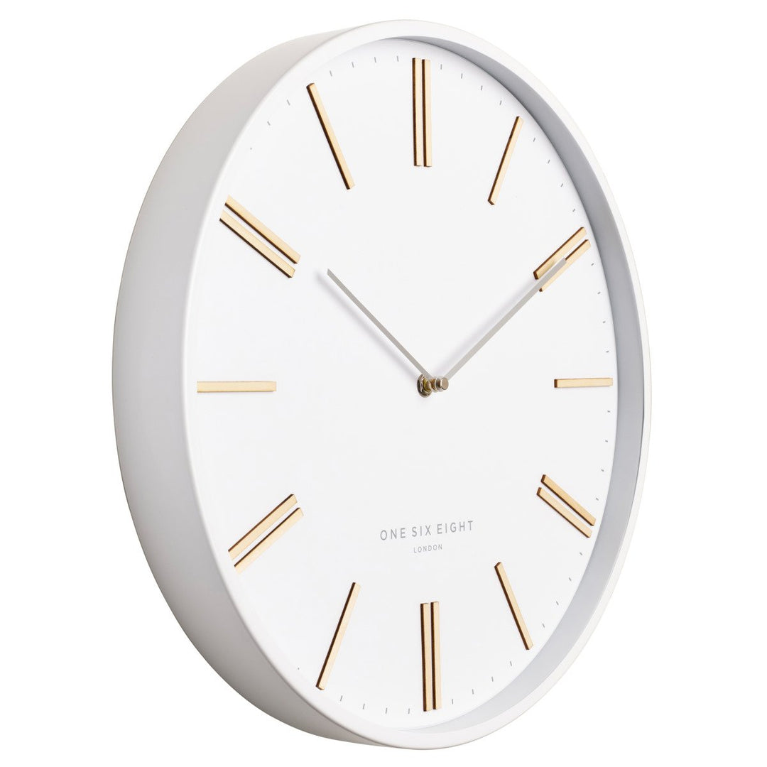 One Six Eight London Esme Wooden Markers Wall Clock White 40cm 23046 2