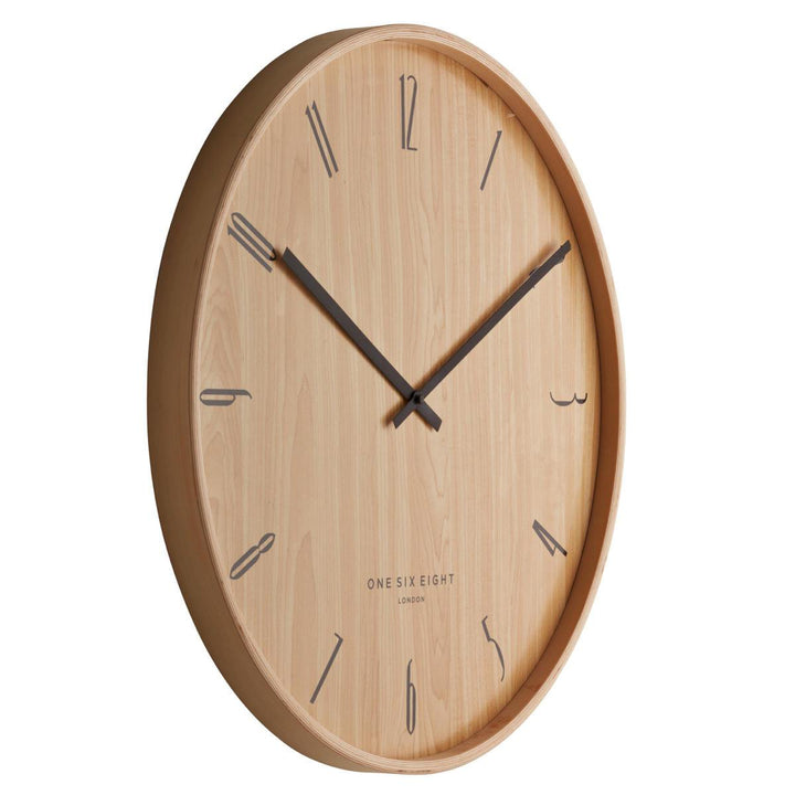 One Six Eight London Ester Open Light Wooden Wall Clock 41cm 24015 2
