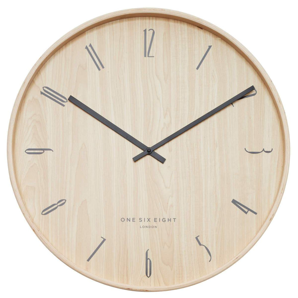 One Six Eight London Ester Open Light Wooden Wall Clock 53cm 24017 1