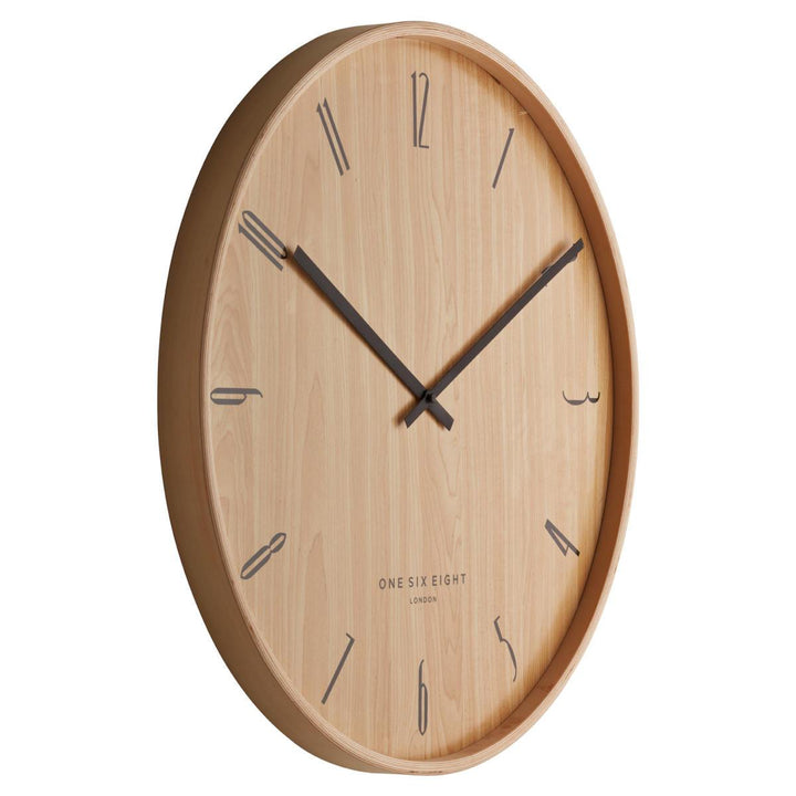 One Six Eight London Ester Open Light Wooden Wall Clock 53cm 24017 2
