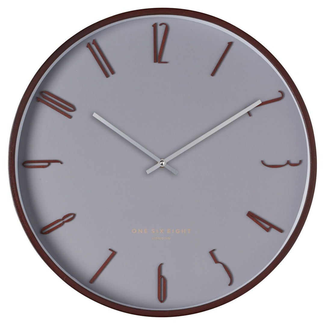 One Six Eight London Freddie Wooden Wall Clock Cool Grey 53cm 24010 1