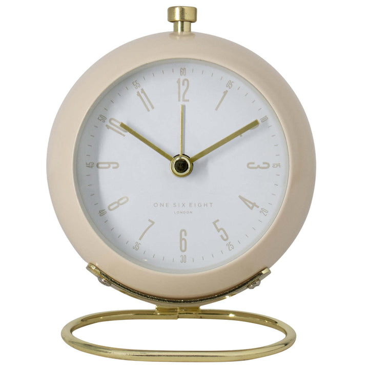 One Six Eight London Grace Vintage Metal Alarm Clock Blush 11cm 23149 1