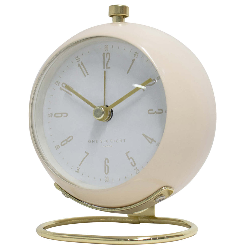 One Six Eight London Grace Vintage Metal Alarm Clock Blush 11cm 23149 2
