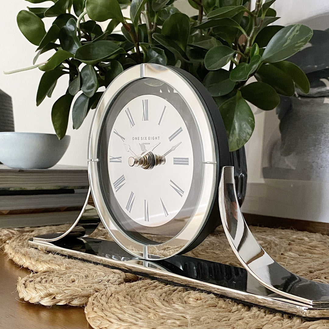 One Six Eight London Hamptons Glass Mantel Clock 32cm 53131 Lifestyle