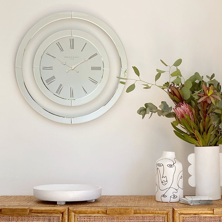 One Six Eight London Hamptons Glass Wall Clock 50cm 53130 Lifestyle 1