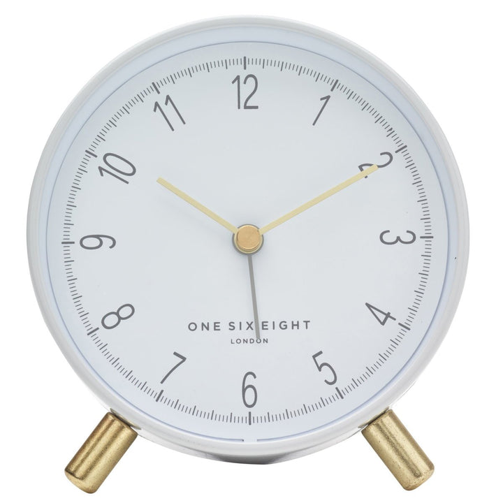 One Six Eight London Hannah Metal Alarm Clock White 11cm 23015 1