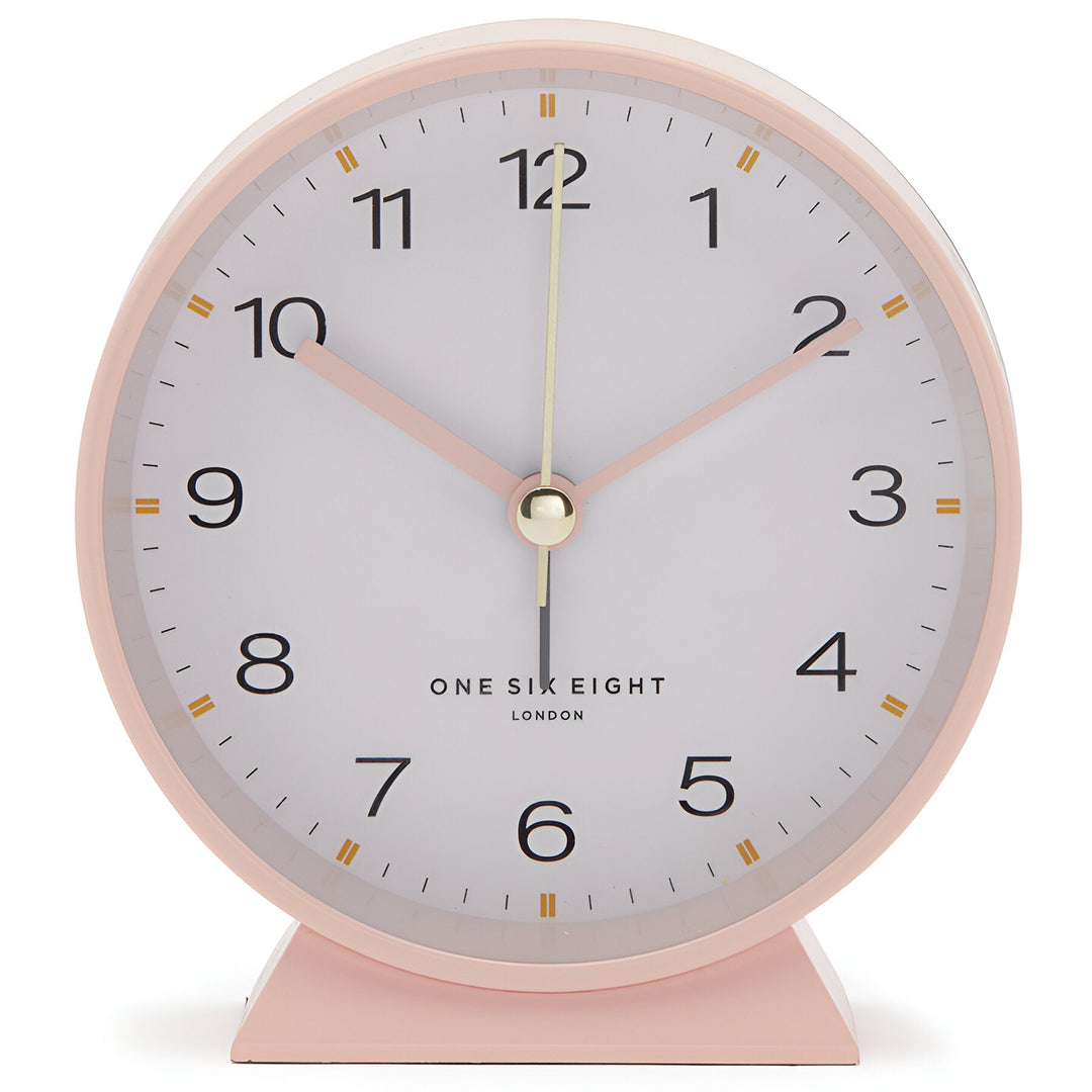 One Six Eight London Hayley Metal Alarm Clock Blush 10cm 23162 1