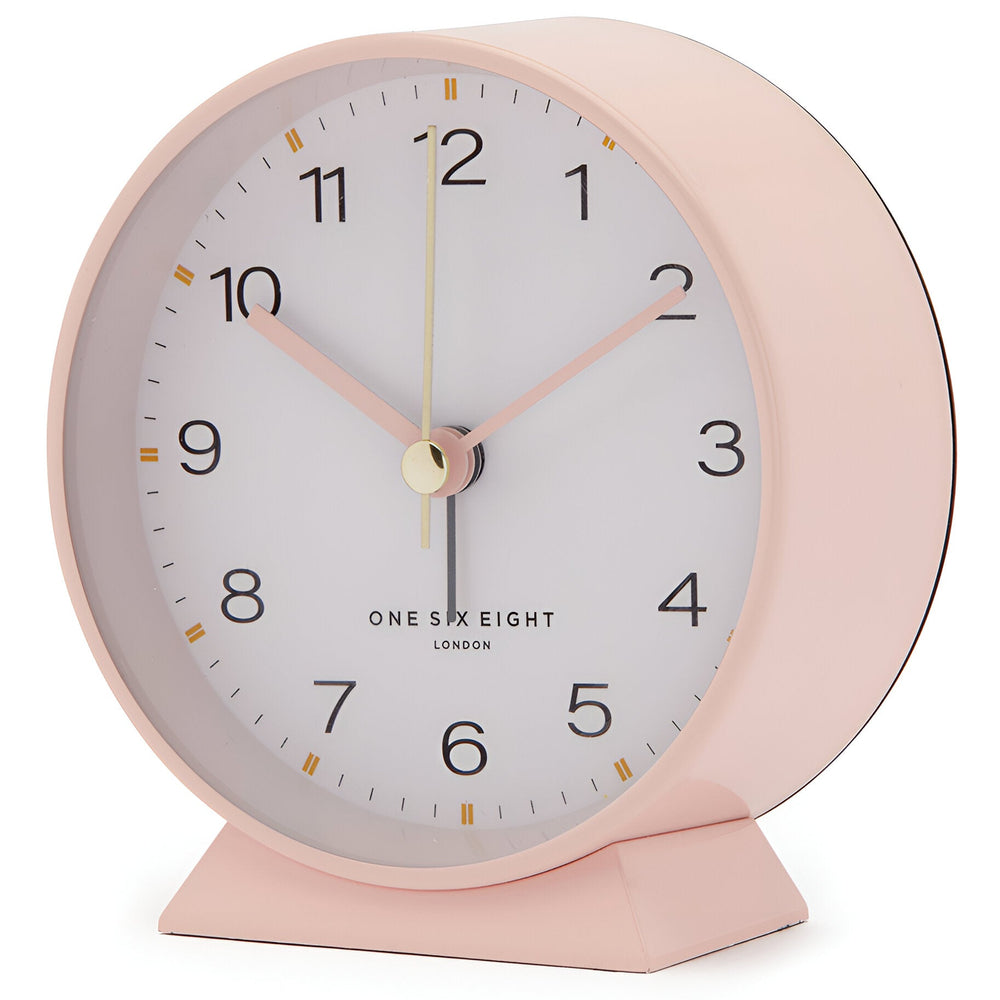 One Six Eight London Hayley Metal Alarm Clock Blush 10cm 23162 2