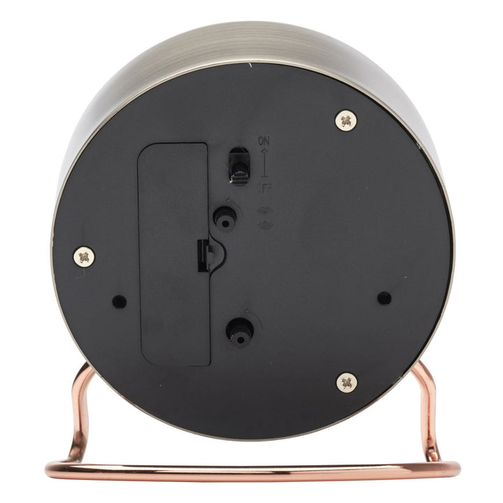 One Six Eight London Indy Stainless Steel Alarm Clock Gunmetal 12cm 33005 3