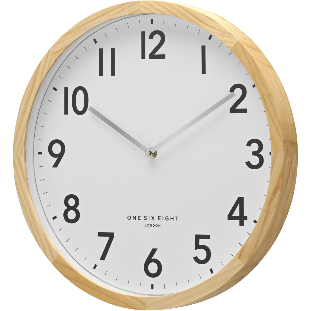 One Six Eight London Jack Solid Pine Wall Clock White 40cm 61042 2