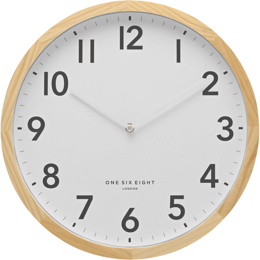 One Six Eight London Jack Solid Pine Wall Clock White 60cm 61044 1