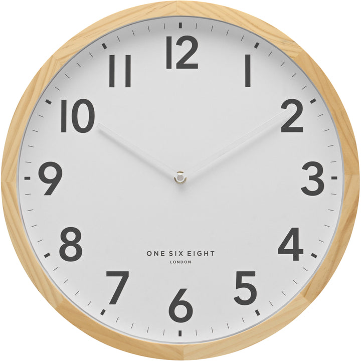 One Six Eight London Jack Solid Pine Wall Clock White 60cm 61044 1