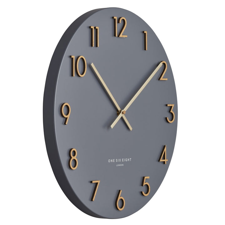 One Six Eight London Katelyn Metal Wall Clock Charcoal Grey 40cm 22150 2